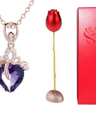Valentine Day Heart-Shaped Crystal Pendant