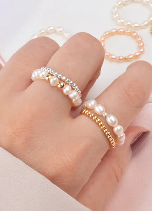 Mini Freshwater Pearl Ring in 925 Silver
