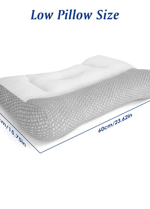 Ergonomic mesh bed pillow – white and grey – view 5