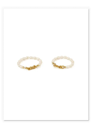 Natural Pearl Ring with Vintage Gold Plating