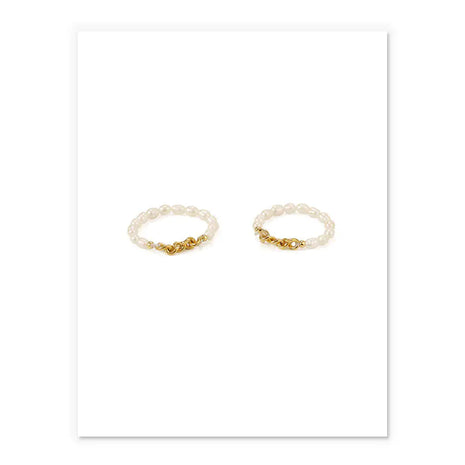 Natural Pearl Ring with Vintage Gold Plating