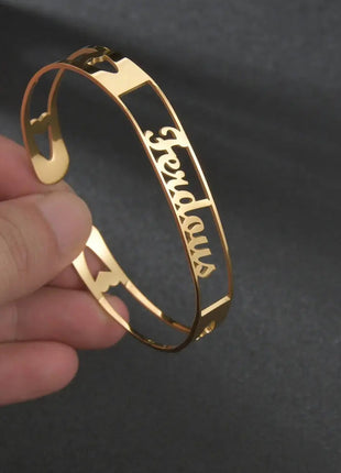 Customized Name Bracelet Personalized Custom Bangles Stainless Steel Jewelry