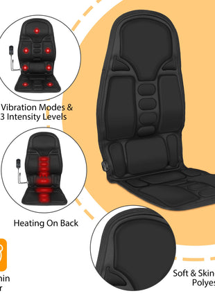 Heated Vibration Massage Seat Cushion for Car & Home