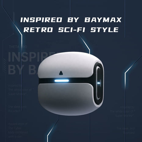 Langsdom Gaming Headset earbuds case in a rounded white and dark gray design with a glowing blue LED bar.