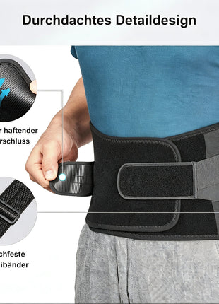 Adjustable Lumbar Support Back Brace – Black – view 4