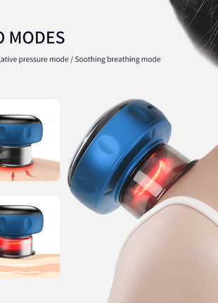 Electric vacuum cupping massage device with LED display and multiple suction levels for body slimming therapy