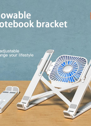 Adjustable Laptop Cooling Stand with Built‑In Fan