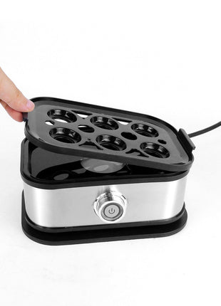 Electric egg boiler stainless steel cooker with one-touch button and capacity for 6 eggs