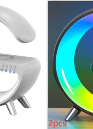 G‑Shaped LED Lamp with Bluetooth Speaker & Wireless Charger
