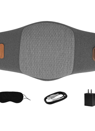 Dark grey electric lumbar massage pillow with heat and vibration, memory foam