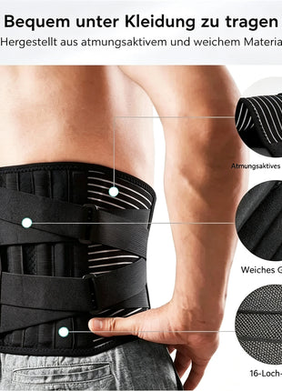 Adjustable Lumbar Support Back Brace – Black – view 7