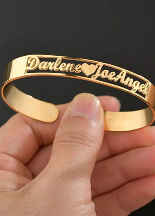 Customized Name Bracelet Personalized Custom Bangles Stainless Steel Jewelry