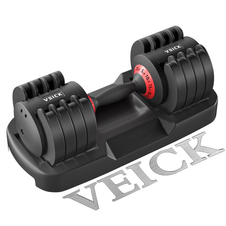Adjustable Dumbbell Set (5–25 lb) – Quick Dial Home Gym
