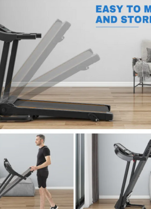 Compact Easy‑Fold Treadmill with LED Display & Shock Absorption