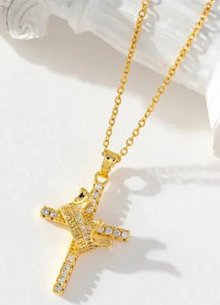 Crown Cross Pendant Necklace