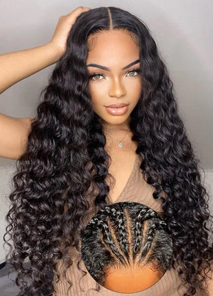 ORIGINAL QUEEN 28 Inch Glueless Deep Wave Human Hair Wig