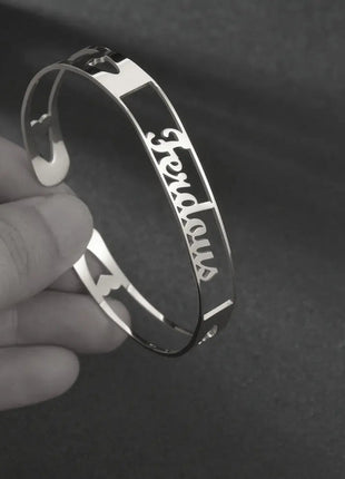 Customized Name Bracelet Personalized Custom Bangles Stainless Steel Jewelry