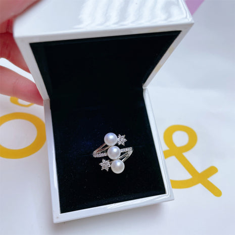 Natural Freshwater Pearl Copper Gold Plated Ring