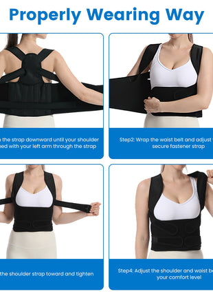 Adjustable posture corrector – black – view 4