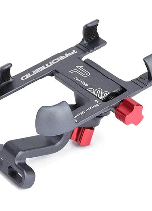PROMEND Aluminum Alloy Phone Mount for bicycle handlebars with 360-degree rotation and secure smartphone grip