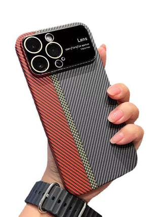 Carbon Fiber Phone Case for iPhone 15 with Lens Cover