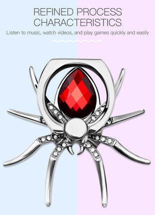 Spider Rhinestone Phone Ring Holder & Stand – Metal Finger Grip