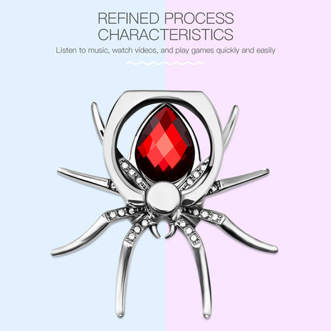 Spider Rhinestone Phone Ring Holder & Stand – Metal Finger Grip
