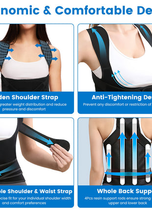 Adjustable posture corrector – black – view 6