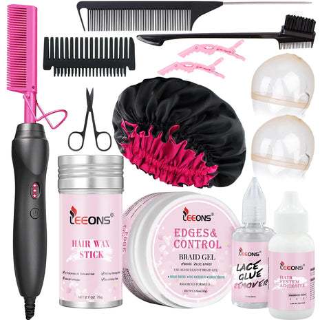 Professional Electric Hot Comb for Wigs with Full Wig Kit - 450°F High Heat Hair Pressing Comb