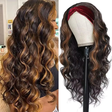 YUPEWG Long Wavy Headband Wig for Black Women