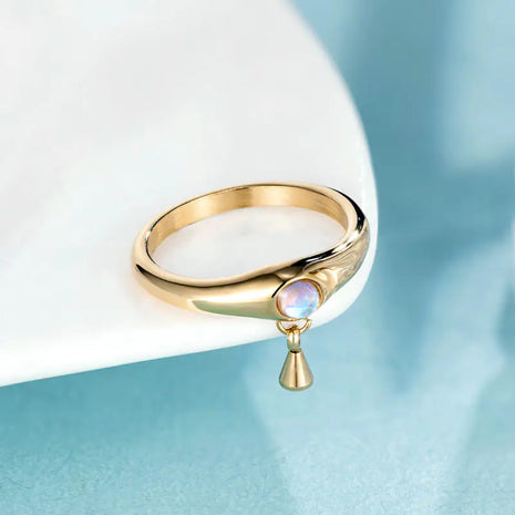 Three-Dimensional Pearl Minimalist Titanium Steel Ring