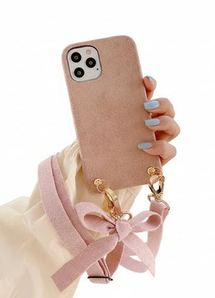 Plush Diagonal Lanyard in gray TPU for iPhone with secure fit and stylish design