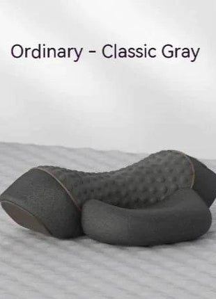 Heated cervical pillow with memory foam, ergonomic neck support, and massage features for cervical spine care