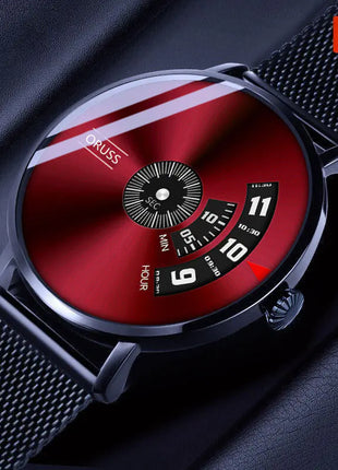 Men's Waterproof Automatic Steel Watch with Black Tech