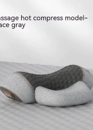 Heated cervical pillow with memory foam and ergonomic neck support features