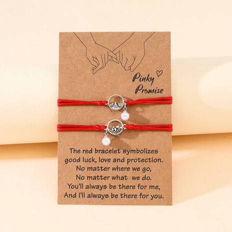 Woven Bracelet with Women's Pearl Pendant