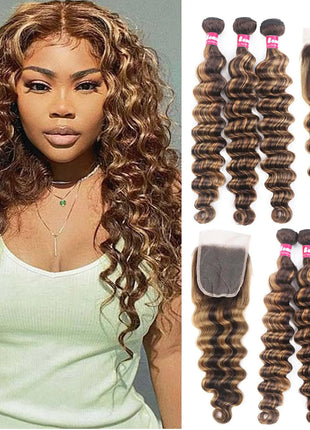 Brazilian Loose Deep Wave Bundles with Closure