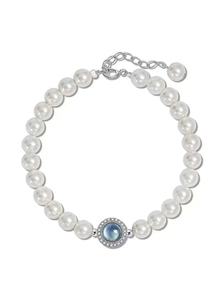 Aquamarine Pearl Bracelet with Unique Design