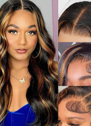 22 Inch 1B/30 Highlight Ombre Lace Front Human Hair Wig