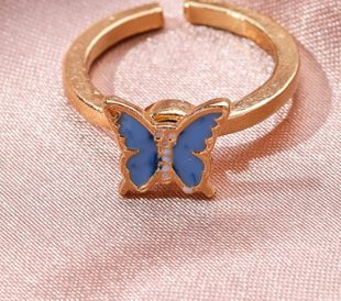 Metal flower-shaped fidget spinner rotatable ring for women in classic style
