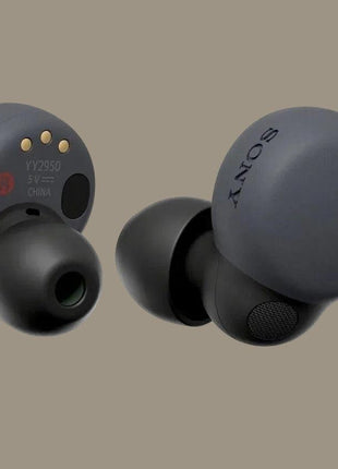 Sony wireless earbuds on a white background