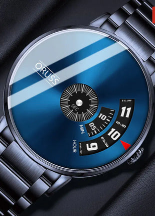 Men's Waterproof Automatic Steel Watch with Black Tech
