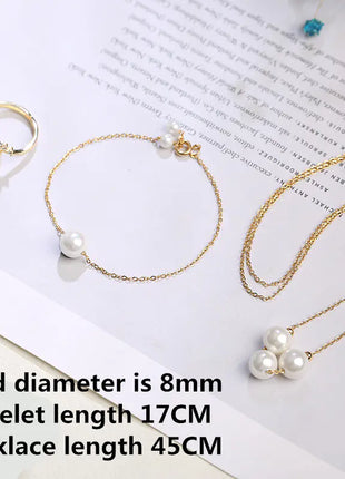 Pearl Pendant Necklace and Ring Set