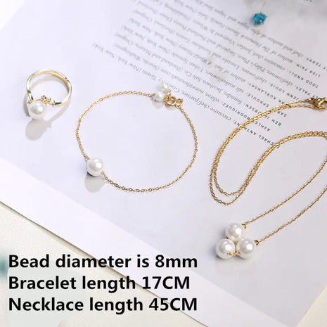 Pearl Pendant Necklace and Ring Set
