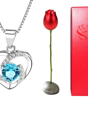 Valentine Day Heart-Shaped Crystal Pendant