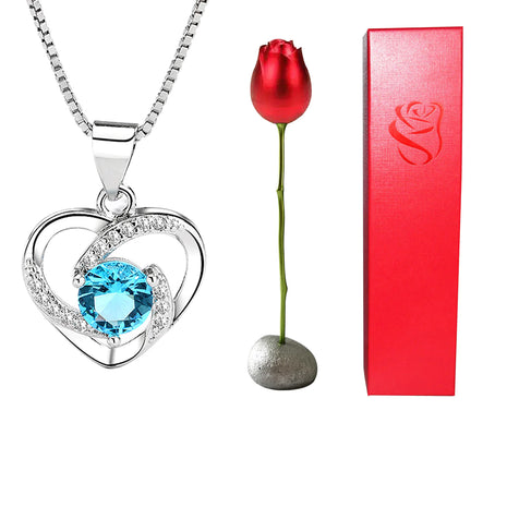 Valentine Day Heart-Shaped Crystal Pendant
