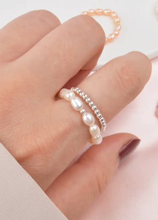 Mini Freshwater Pearl Ring in 925 Silver