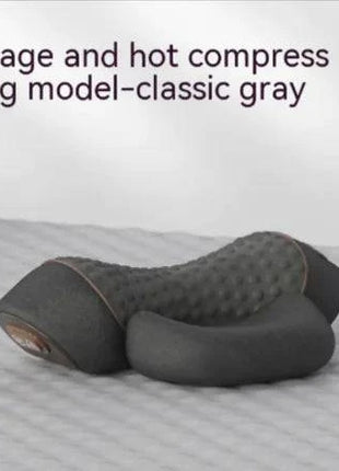 Heated cervical pillow with memory foam and ergonomic neck support features heating, massage, and airbag options for cervical spine care