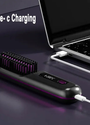 2 In 1 Wireless Hair Straightener Brush