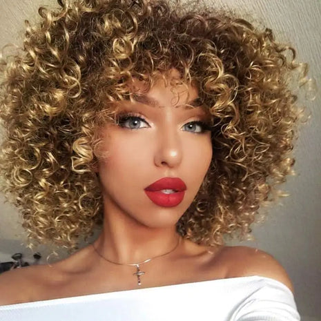 European American Fashion Small Curly Ladies Wigs